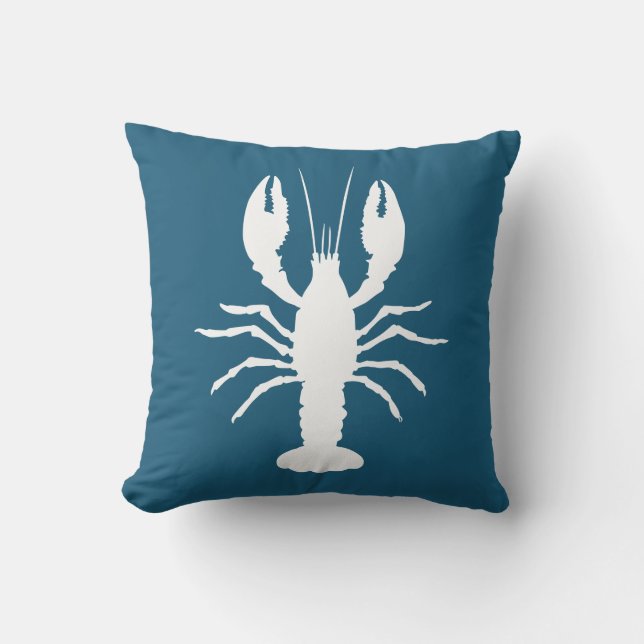 Ocean Blue and White Hummer Shape Kissen (Vorderseite)