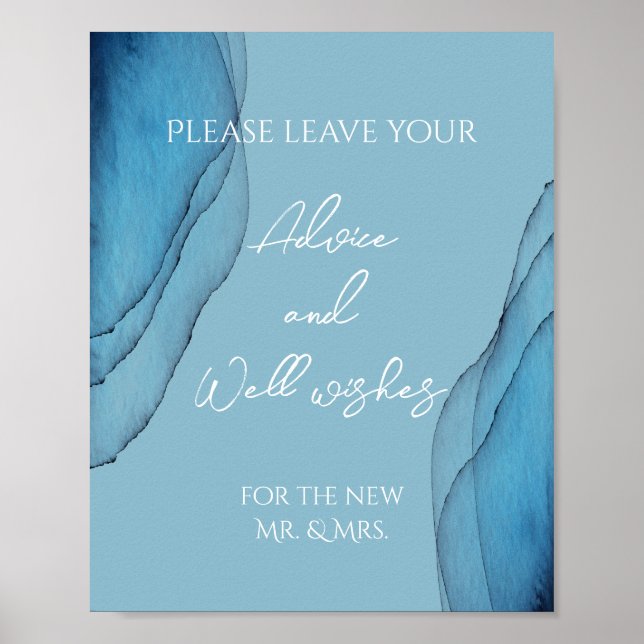  Ocean blue, aquamarine Advice and Well wishes   Poster (Vorne)