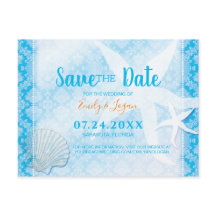Ocean Blue Beach Hochzeit Save the Date