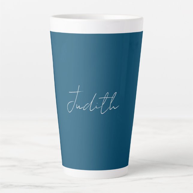 Ocean Blue Beruflich Calligraphy Name Milchtasse (Vorderseite)