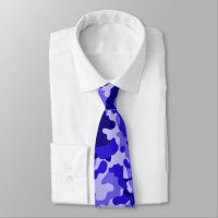 Ocean Blue Camouflage Neck Tie