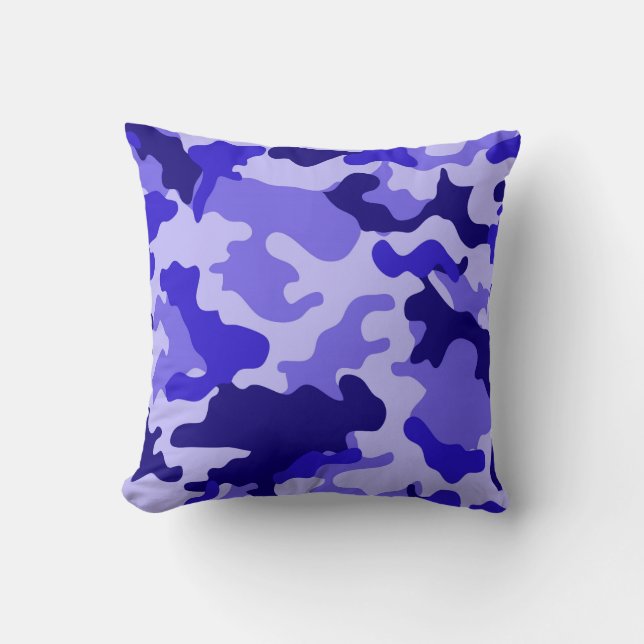 Ocean Blue Camouflage Throw Kissen (Vorderseite)