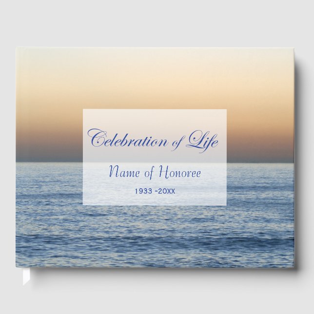 Ocean Blue Celebration of Life Memorial Gästebuch (Vorderseite)