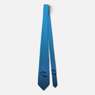 Ocean Blue Dolphins Neck Tie Krawatte