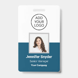 Ocean Blue, Employee Foto ID w/QR Code, Company Ausweis