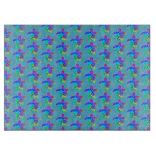 Ocean Blue Gefärbte Krawatte Island Tribal Turtles Schneidebrett