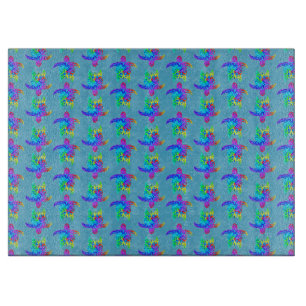 Ocean Blue Gefärbte Krawatte Island Tribal Turtles Schneidebrett