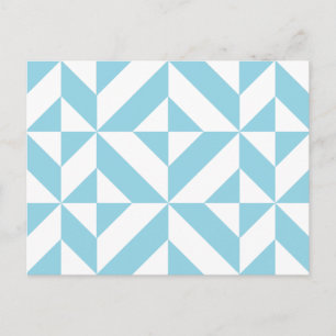 Ocean Blue Geometric Deko Cube Pattern Postkarte