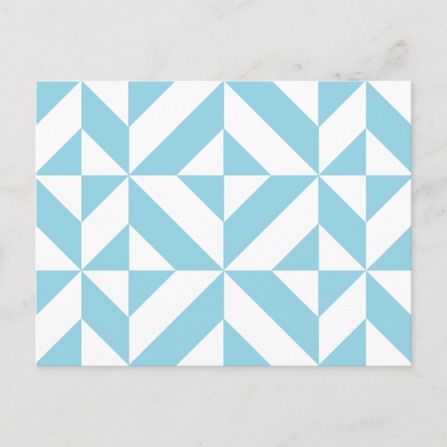 Ocean Blue Geometric Deko Cube Pattern Postkarte (Vorderseite)