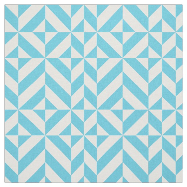 Ocean Blue Geometric Deko Cube Pattern Stoff (Muster)