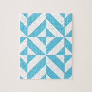 Ocean Blue Geometric Deko Muster