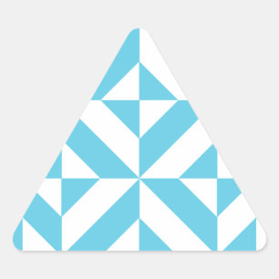 Ocean Blue Geometric Deko Muster Dreieckiger Aufkleber