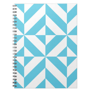 Ocean Blue Geometric Deko Muster Notizblock