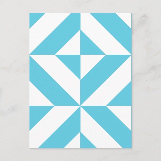 Ocean Blue Geometric Deko Muster Postkarte (Vorderseite)