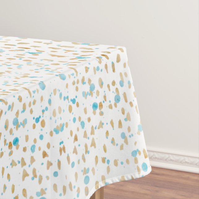 Ocean Blue Gold Sandpunkte Tischdecke (Beispiel)