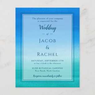 Ocean Blue Green Beach Einladung zur Hochzeit