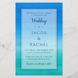Ocean Blue Green Beach Einladung zur Hochzeit