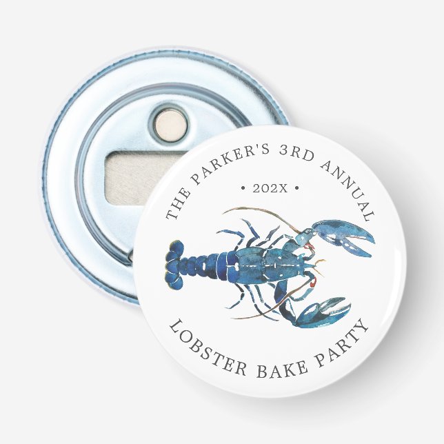 Ocean Blue Hummer Bake Custom Flaschenöffner (Vorderseite)