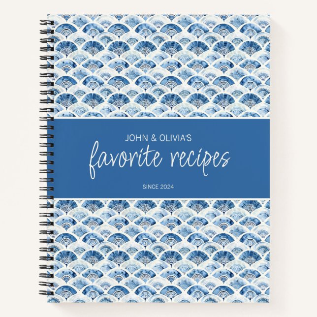 Ocean Blue Individuelle Name Neu: Lieblingsrezepte Notizbuch (Vorderseite)