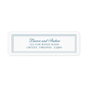 Ocean Blue Modern Minimalistische Rücksendeadresse