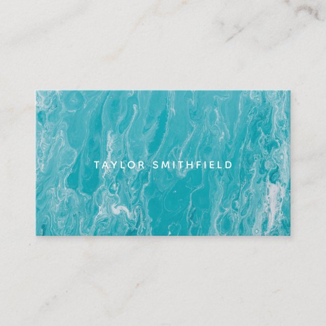 Ocean Blue Modern Paint Business Card Visitenkarte (Vorderseite)