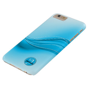 Ocean Blue Modern Waves Monogramm Barely There iPhone 6 Plus Hülle
