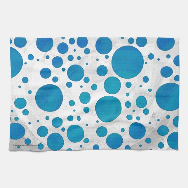 Ocean Blue Polka Dots Handtuch (Horizontal)