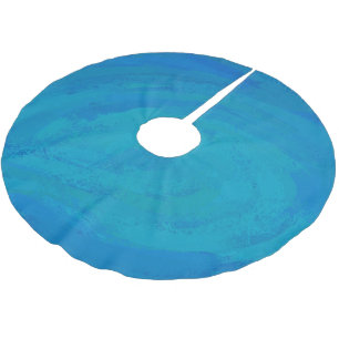 Ocean Blue Polyester Weihnachtsbaumdecke