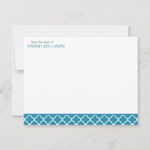 Ocean Blue Quatrefoil Muster Einladung