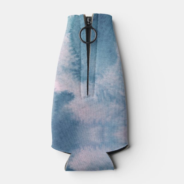 Ocean Blue Retro Gefärbte Krawatte Flaschenkühler (Rückseite)