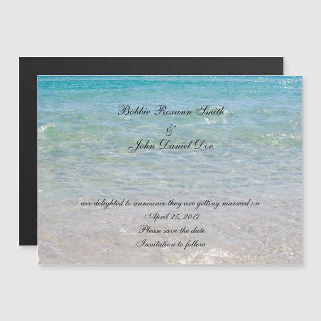 Ocean Blue Save the Date Magneteinladung (Vorne/Hinten)