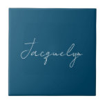 Ocean Blue Schlicht Elegante Moderner Minimalistis Fliese<br><div class="desc">Erleben Sie dieses moderne,  elegante Design. Diese Vorlage kann an alle beruflichen Beruf angepasst werden.</div>