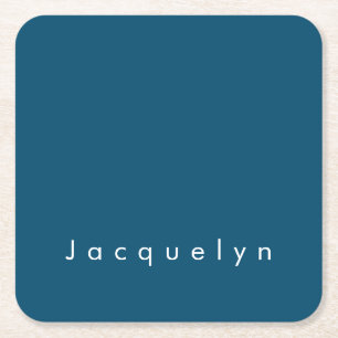 Ocean Blue Schlicht Elegante Moderner Minimalistis Rechteckiger Pappuntersetzer