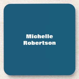 Ocean Blue Schlicht Minimalistischer Name hinzufüg Getränkeuntersetzer