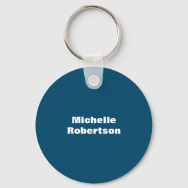 Ocean Blue Schlicht Minimalistischer Name hinzufüg Schlüsselanhänger