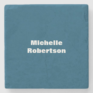 Ocean Blue Schlicht Minimalistischer Name hinzufüg Steinuntersetzer