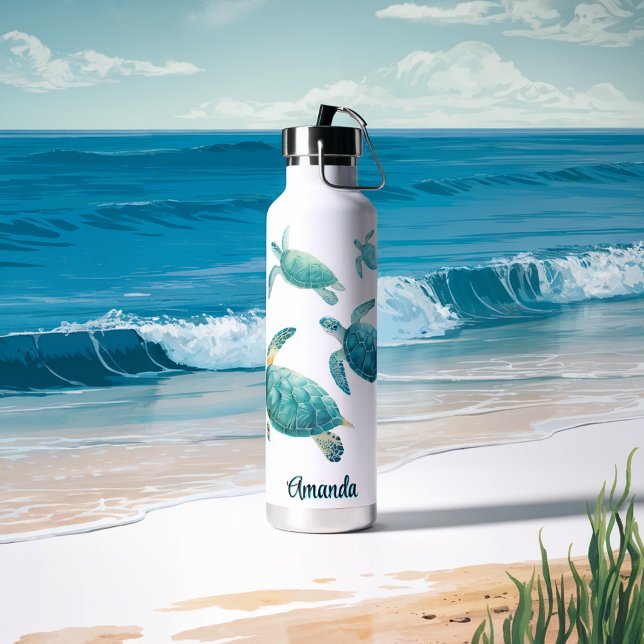 Ocean Blue Sea Turtle Trio Trinkflasche (Von Creator hochgeladen)