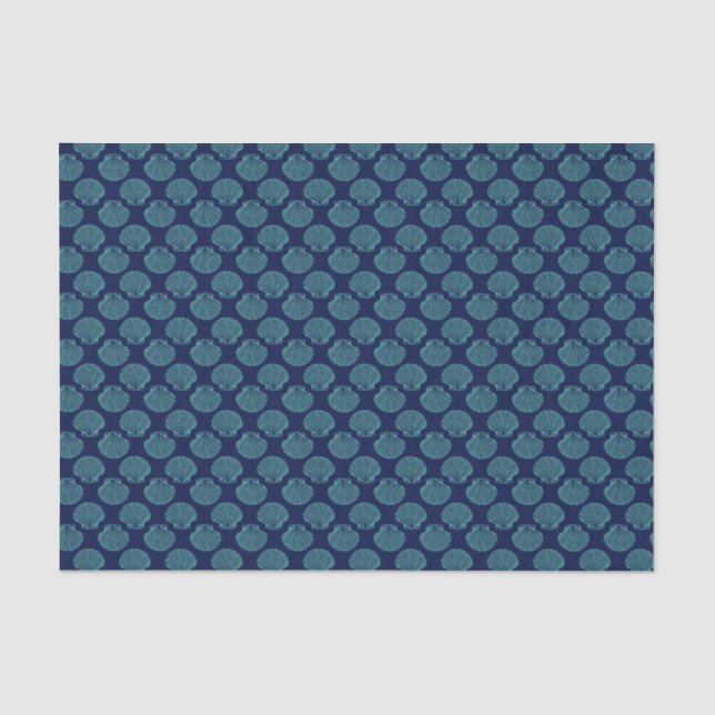 Ocean Blue Seashells Seidenpapier (Vorderseite)