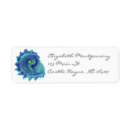Ocean Blue Spiral Sea Muschel Labels
