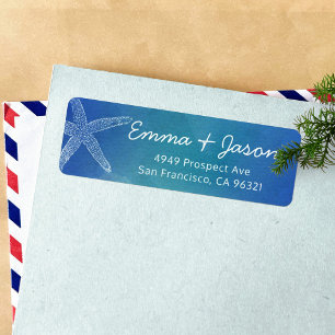 Ocean Blue Starfish Beach Rücksendeadresse