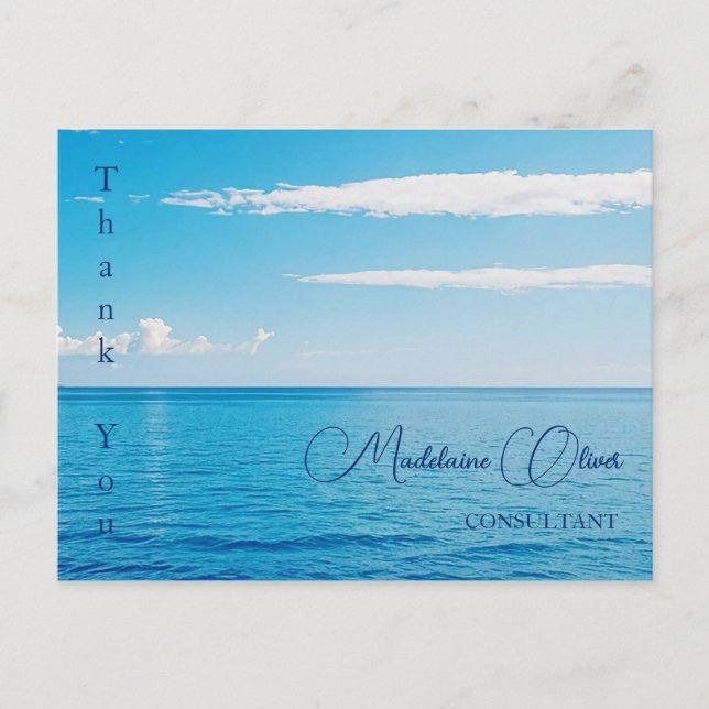 Ocean Blue Summer Scene Vielen Dank Postkarte (Vorderseite)