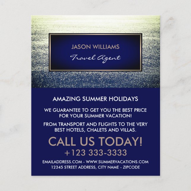 Ocean Blue, Travel Agent Advertising Flyer (Vorne)