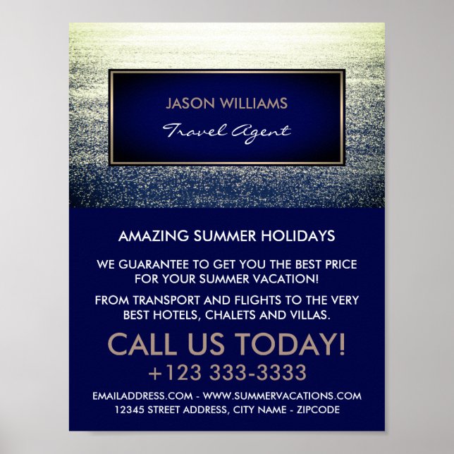 Ocean Blue, Travel Agent Advertising Poster (Vorne)