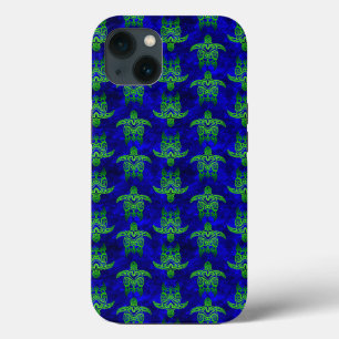 Ocean Blue Tribal Green Sea Turtles Case-Mate iPhone Hülle