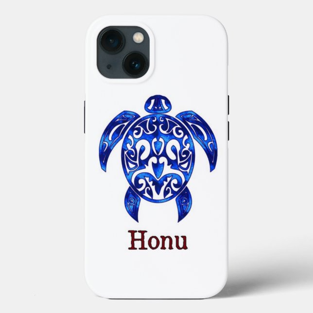 Ocean Blue Tribal Hawaiian Sea Turtle Case-Mate iPhone Hülle (Rückseite)