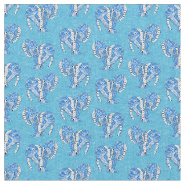 Ocean Blue Tribal Tattoo Manatees Stoff (Nahaufnahme)