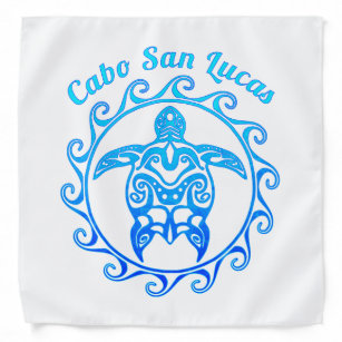 Ocean Blue Tribal Turtle Cabo San Lucas Halstuch