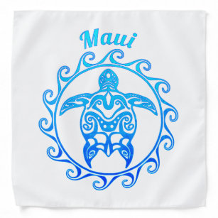 Ocean Blue Tribal Turtle Maui Halstuch