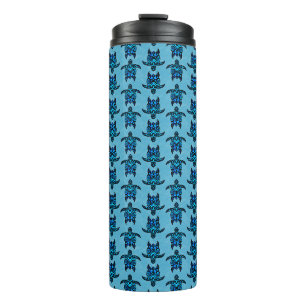 Ocean Blue Tribal Turtles Thermosbecher