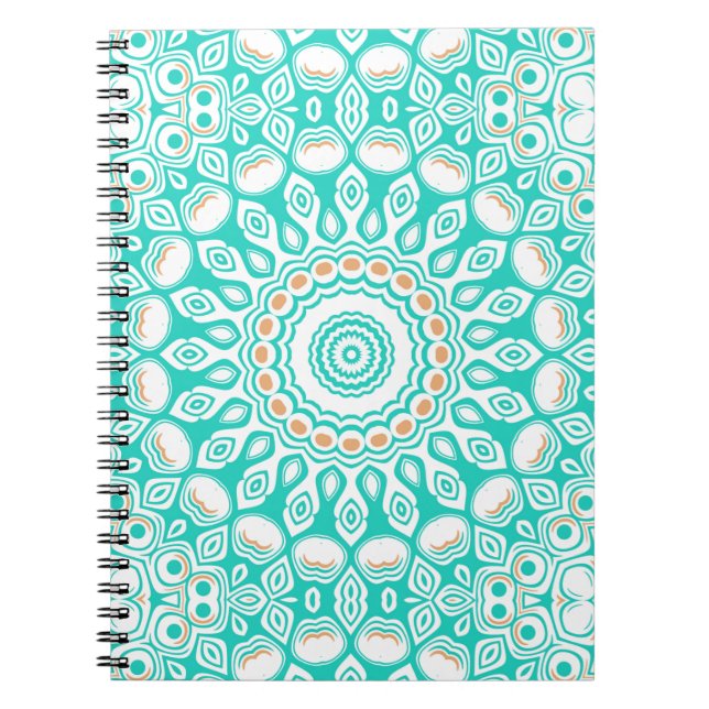 Ocean Blue Turquoise Medallion Notizblock (Vorderseite)